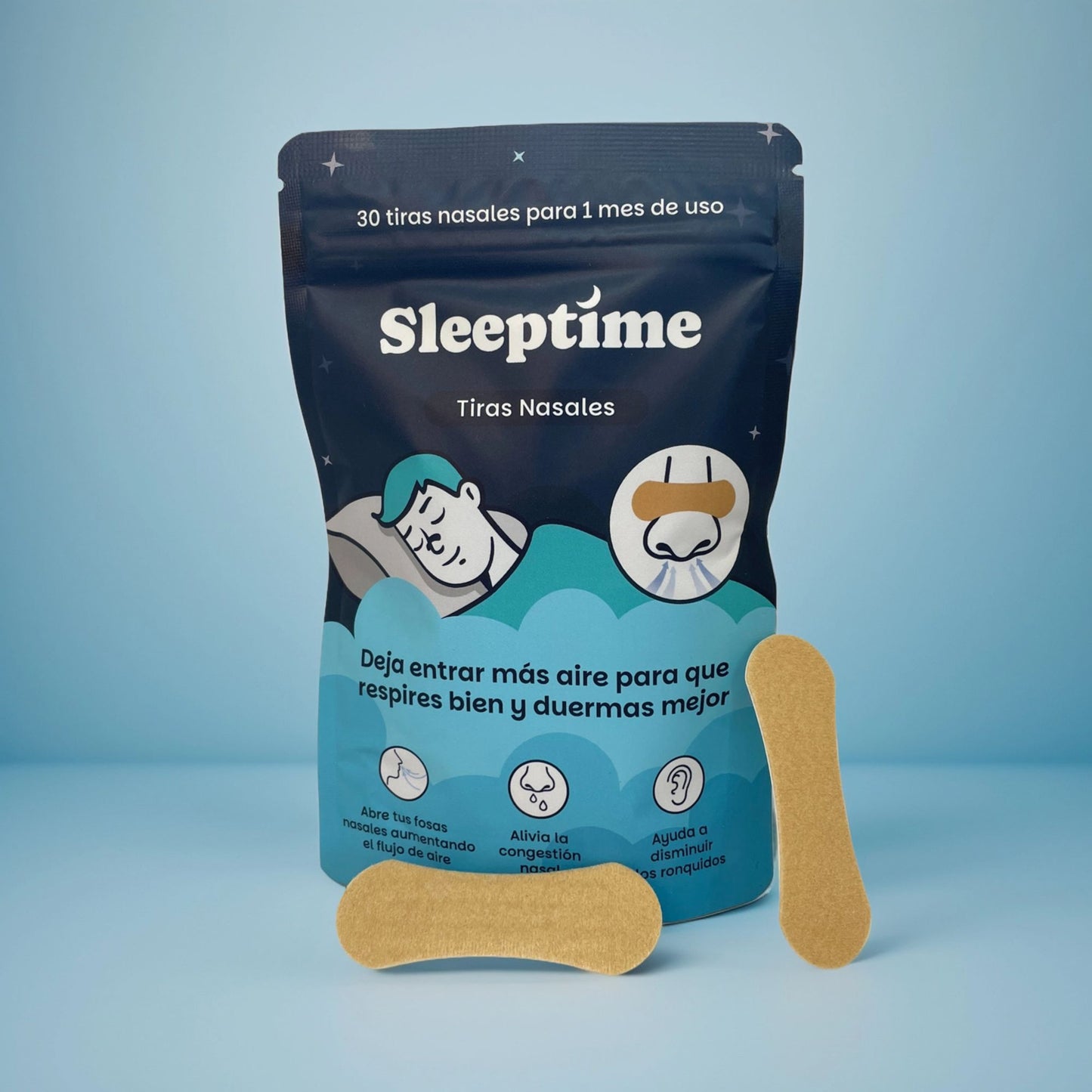 Tiras Nasales Sleeptime Color Beige (30 unid)