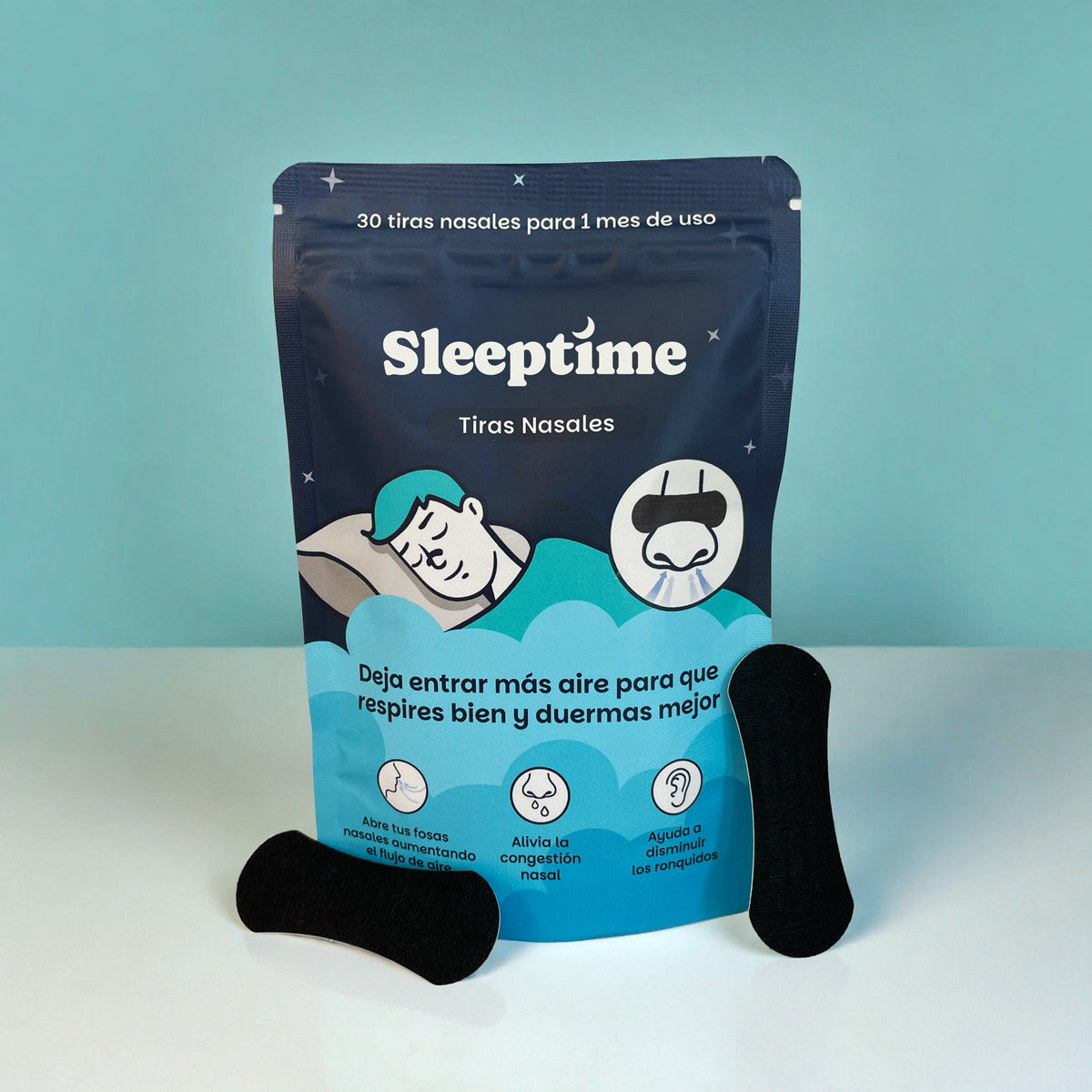 Tiras Nasales Sleeptime Color Negro (30 unid)