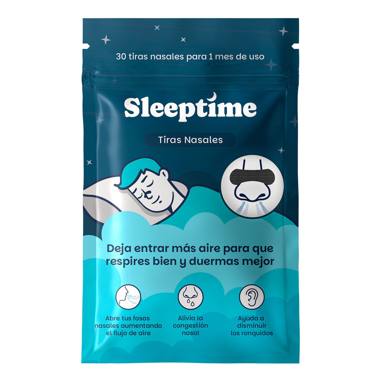 Tiras Nasales Sleeptime Color Negro (30 unid)